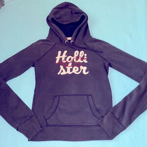 HOLLISTER hoodie sweatshirt long sleeve pouch pocket navy white red size S
